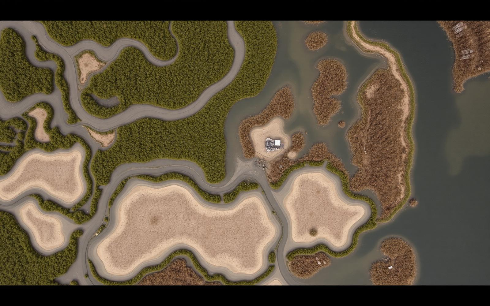 Aerial view of a wetland mosaic